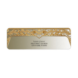Modern Gold Ornate Return Address Label