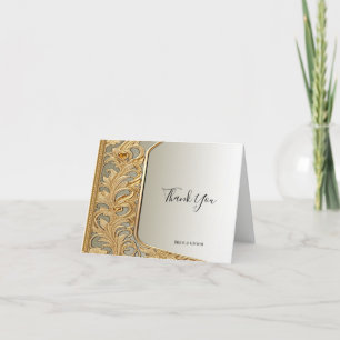 Modern Gold Ornate Thank You Card