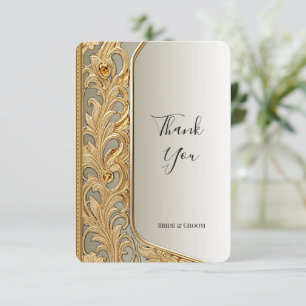 Modern Gold Ornate Thank You Card