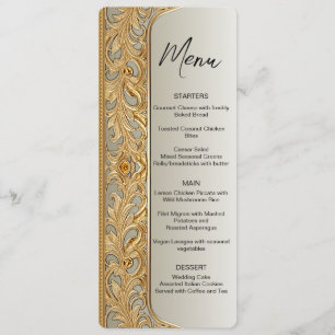 Modern Gold Ornate Wedding Menu