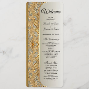 Modern Gold Ornate Wedding Program Programme