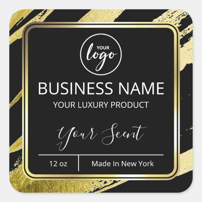 Modern Gold Paint Black Body Butter Labels (Front)