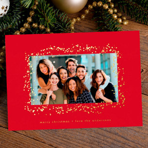 modern gold paint red christmas photo frame
