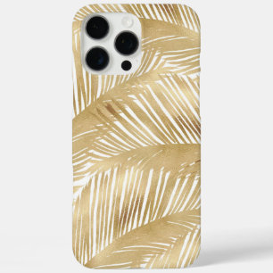 Modern Gold Palm Leaf Tropical Pattern iPhone 16 Pro Max Case