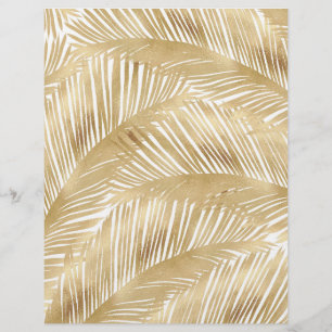 Modern Gold Palm Leaf Tropical Pattern Custom Letterhead