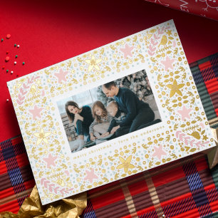 modern gold pastel photo christmas theme frame