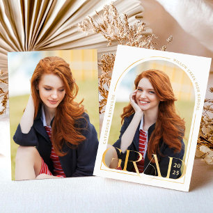 Modern Gold Photo Graduation Announcement