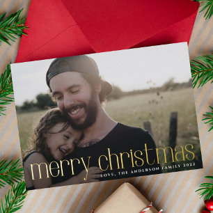Modern Gold Photo Merry Christmas