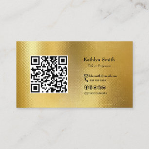 Modern Gold Photo QR Code Professional Business Card