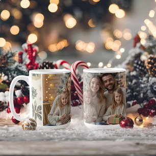 Modern Gold photo Snowflakes pattern  Coffee Mug