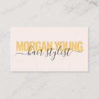 Modern gold pink hair stylist script signature
