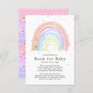 Modern Gold Pink Rainbow Book for Baby Card