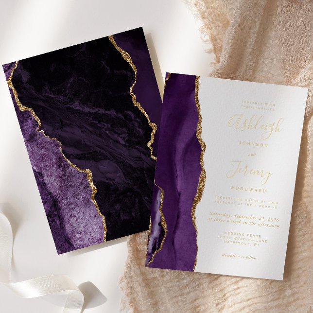 Modern Gold Purple Agate Wedding (Creator Uploaded)