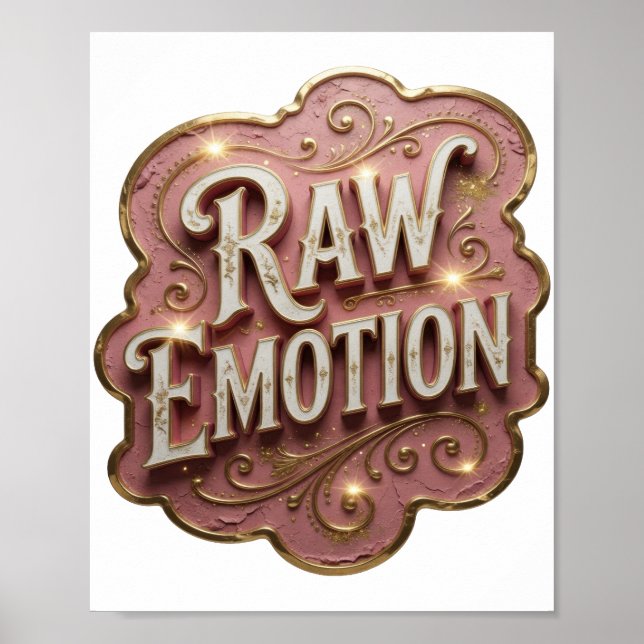 Modern Gold RAW EMOTION Modern Design Poster (Front)