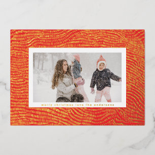 Modern Gold Red White Christmas Frame Photo Happy