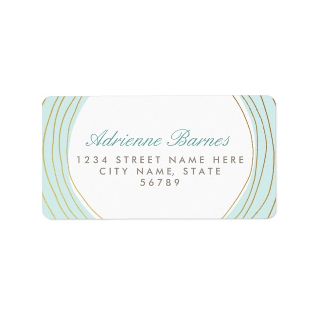 Modern Gold Rings Light Aqua Address Labels (Front)