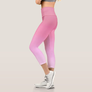 Modern gold rose and pink gradient capri leggings