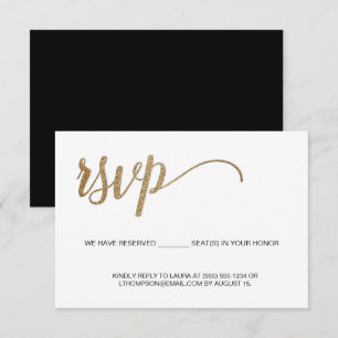 Modern Gold RSVP no mailing Reserved Seat Simple Enclosure Card