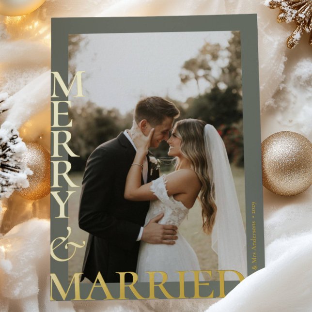 Modern Gold Sage Green Merry Married Photos Script (Creator Uploaded)