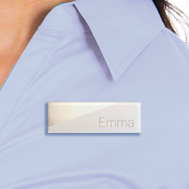 Modern Gold Salon Employee  Name Tag Badge (Creator Uploaded)