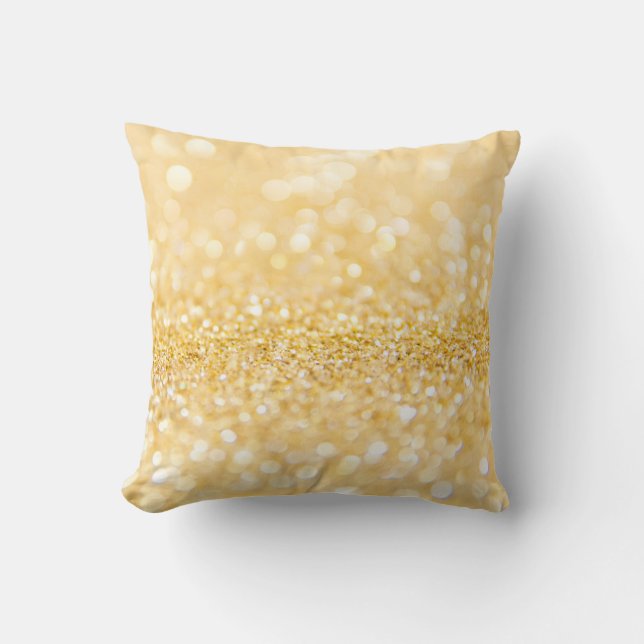 Modern Gold Sandy Glitter Cushion (Front)