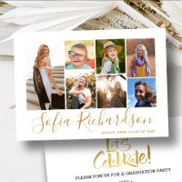 Modern Gold Script 7 Photo Minimalist Graduation