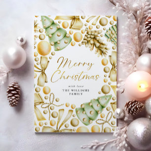 Modern Gold Script Christmas Holiday Card