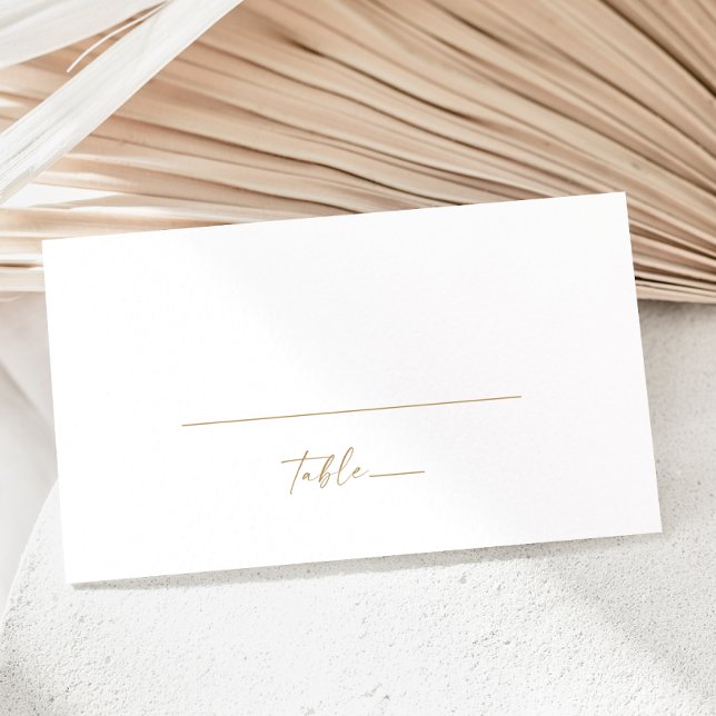 Modern Gold Script Flat Wedding Place Card (Creator Uploaded)