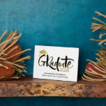Modern Gold Script Minimalist Graduation Plaque<br><div class="desc">Modern Gold Script Minimalist Graduation Plaque. Congrats the GRAD! Congratulations on their well-deserved success and celebrate them with this beautiful tabletop plaque with easel stand. All the texts are pre-arranged for you to personalise easily and quickly with your own details.</div>