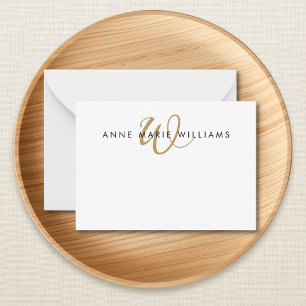 Modern Gold Script Monogram Card