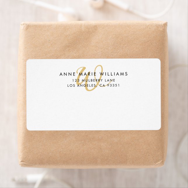 Modern Gold Script Monogram Shipping (Insitu)