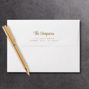 Modern Gold Script Return Address Envelope