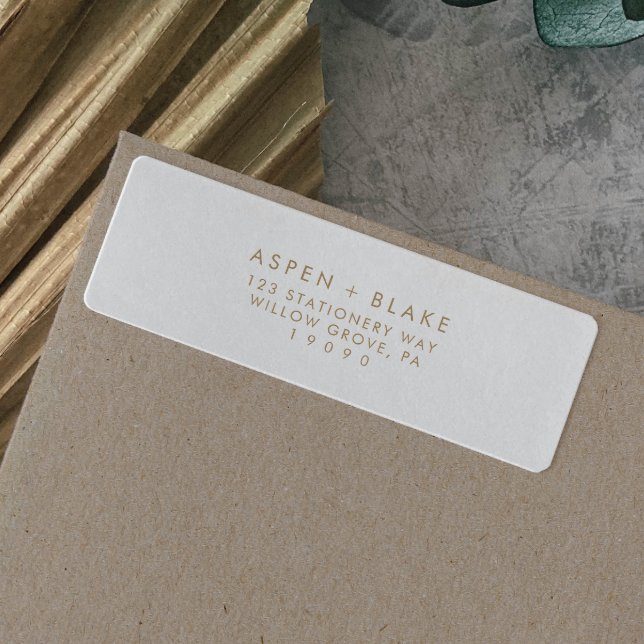 Modern Gold Script Return Address Label (Creator Uploaded)