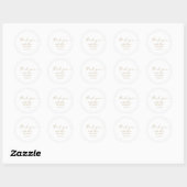 Modern Gold Script Thank You Wedding Favour Sticke Classic Round Sticker (Sheet)