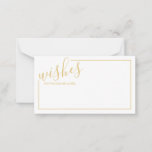 Modern Gold Script Wedding Advice and Wishes Card<br><div class="desc">Add a personal touch to your wedding with a modern script wedding advice and wishes card. This advice card features title in gold modern calligraphy font style and details in gold modern sans serif font style with gold border on white background. Perfect for wedding, baby shower, birthday party, bridal shower,...</div>