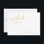 Modern Gold Script Wedding Advice and Wishes Card<br><div class="desc">Add a personal touch to your wedding with a modern script wedding advice and wishes card. This advice card features title in gold modern calligraphy font style and details in gold modern sans serif font style on white background. Perfect for wedding, baby shower, birthday party, bridal shower, bachelorette party and...</div>
