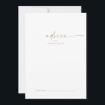 Modern Gold Script Wedding Advice Card<br><div class="desc">This modern gold script wedding advice card is perfect for a minimalist wedding and can be used for any event. The simple yellow gold colour design features unique industrial lettering typography with modern boho style. Customisable in any colour. Keep the design minimal and elegant, as is, or personalise it by...</div>