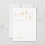 Modern Gold Script Wedding Bucket List Advice Card<br><div class="desc">Add a personal touch to your wedding with a modern script wedding bucket list card. This card features title in gold modern calligraphy font style and details in gold modern sans serif font style on white background. Please Note: The foil details are simulated in the artwork. No actual foil will...</div>