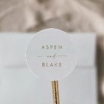 Modern Gold Script Wedding Envelope Seals<br><div class="desc">These modern gold script wedding envelope seals are perfect for a minimalist wedding. The simple yellow gold colour design features unique industrial lettering typography with modern boho style. Customisable in any colour. Keep the design minimal and elegant, as is, or personalise it by adding your own graphics and artwork. Personalise...</div>
