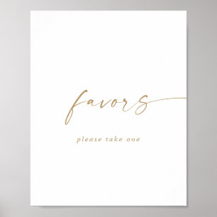 Modern Gold Script Wedding Favours Sign
