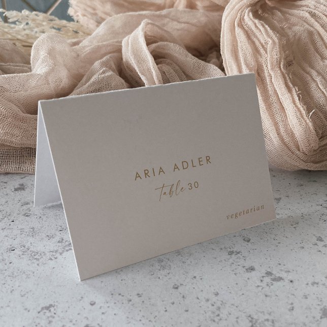 Modern Gold Script Wedding Menu Option Place Cards (Creator Uploaded)