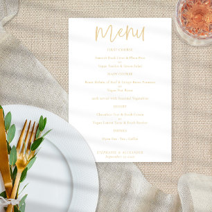Modern Gold Script Wedding Menu Poster