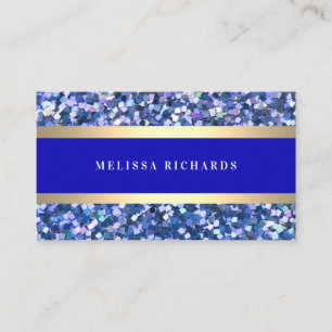 Modern Gold & Sequin Makeup Artist Stylish Business Card