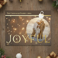 Modern Gold Sparkle Lights Joyful Bulb Photo Foil