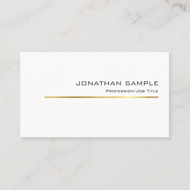 Modern Gold Striped Design Professional Chic Plain Business Card (Front)