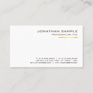 Modern Gold Striped Minimalistic Trendy Plain Business Card
