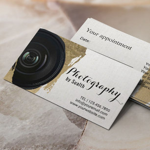 Modern Gold Stroke Photography Appointment Card