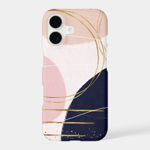 Modern Gold Strokes & Circles Minimal Pink Design