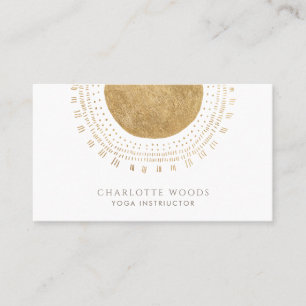 Modern Gold Sun Life Coach Minimalist Elegant Business Card