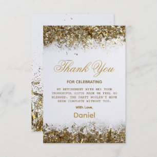 Modern Gold Surprise Retirement Party 2025 Thank You Card